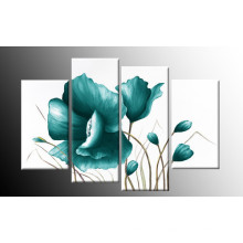 Home Decor Modern Wall Art Blue Floral Decor Flower Oil Painting